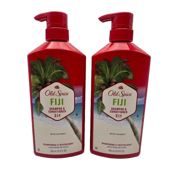 2 PACK Old Spice 2-in-1 Shampoo & Conditioner Set for Men 22 fl oz Each FIJI - Picture 1 of 6